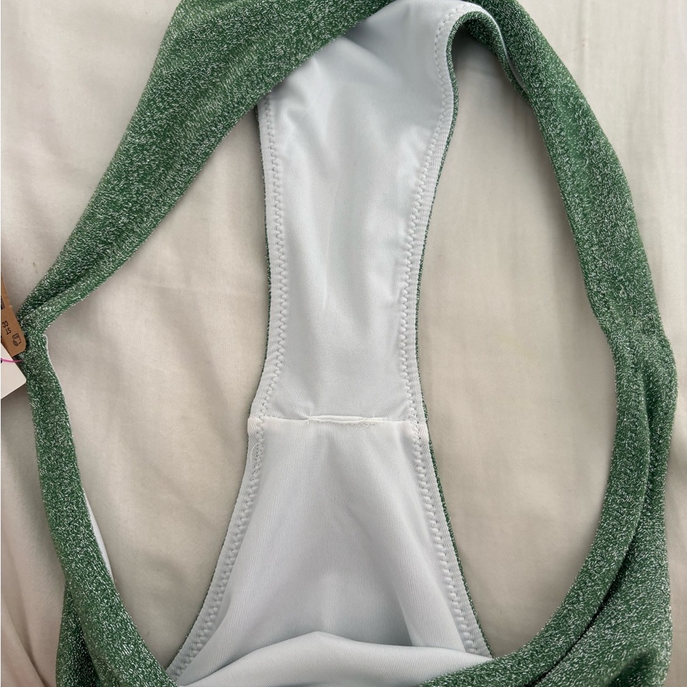 PINK Victoria's Secret Green Shimmer Bikini Bottom - Picture 3 of 6
